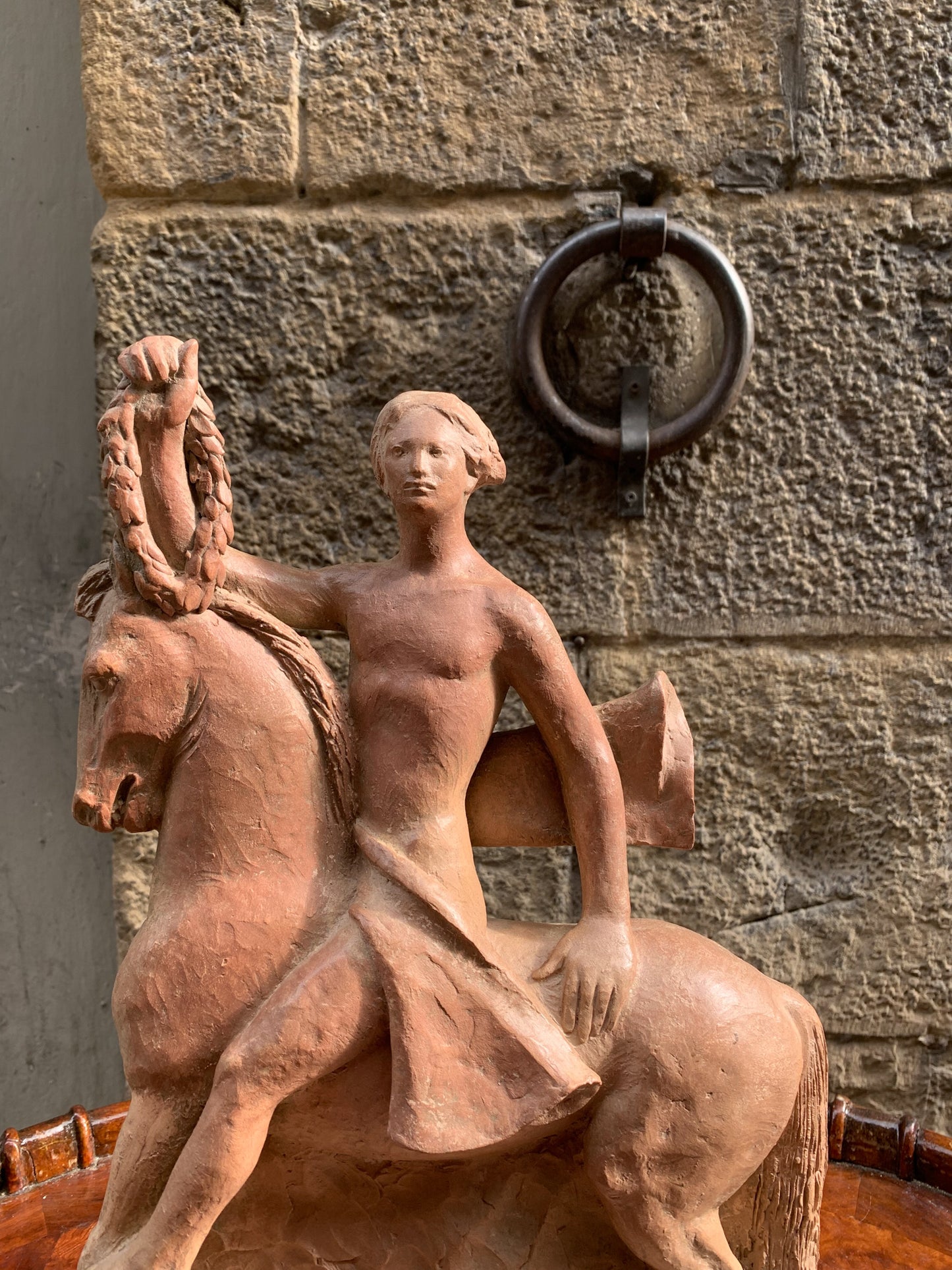 Italic Hero on Horseback, Terracotta sculpture, Giorgio Rossi (1894–1981)