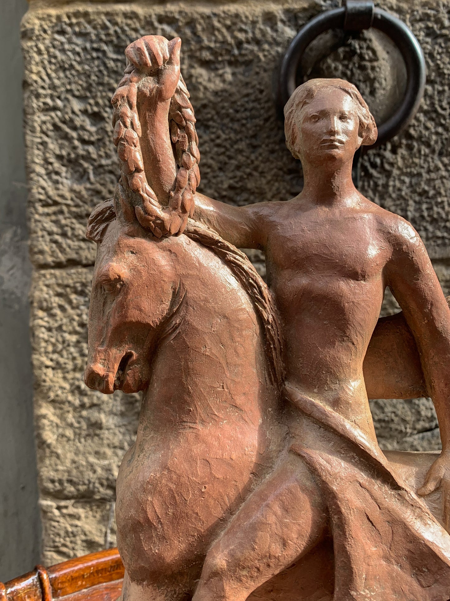 Italic Hero on Horseback, Terracotta sculpture, Giorgio Rossi (1894–1981)