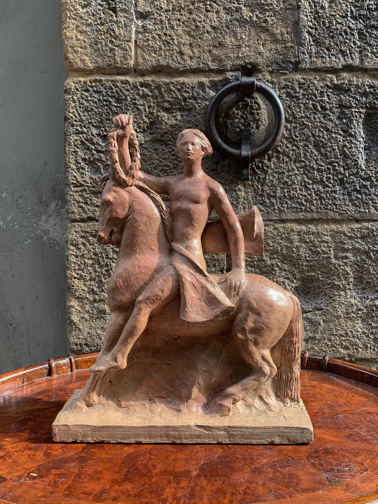 Italic Hero on Horseback, Terracotta sculpture, Giorgio Rossi (1894–1981)