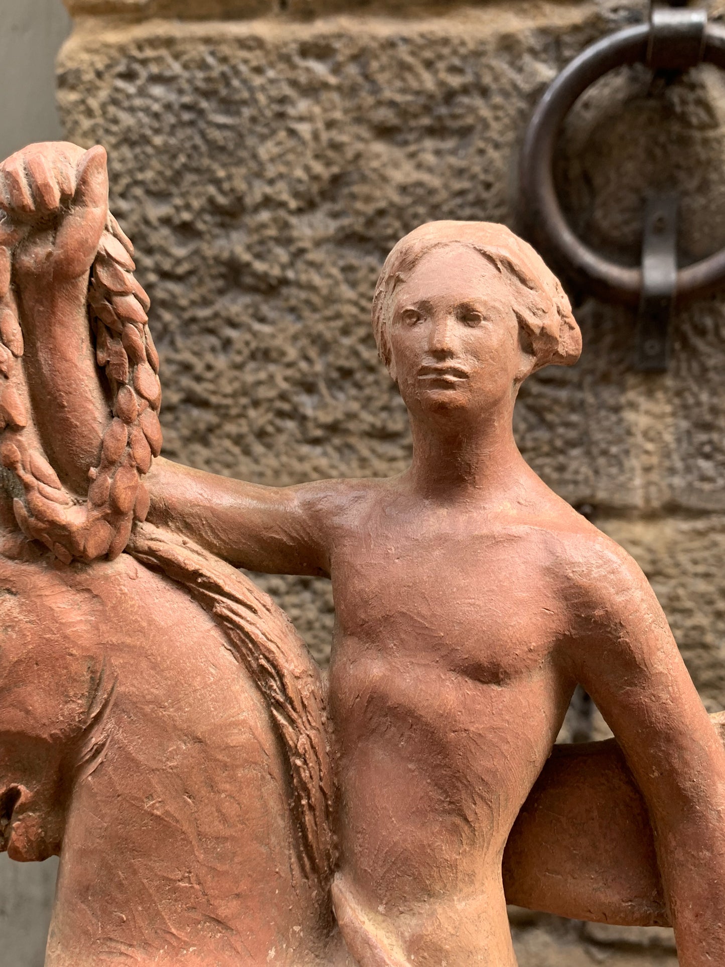 Italic Hero on Horseback, Terracotta sculpture, Giorgio Rossi (1894–1981)
