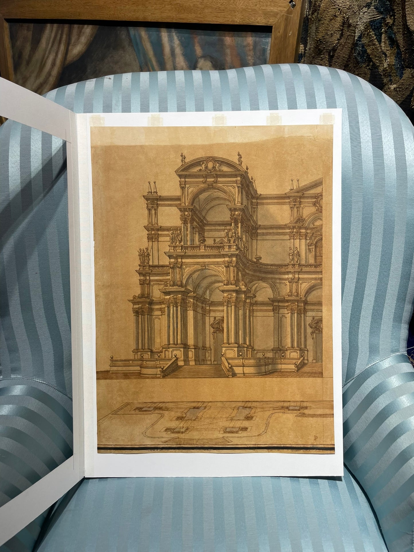 Progetto architettonico scenografico monumentale, ambito dei Galli Bibiena, XVIII secolo