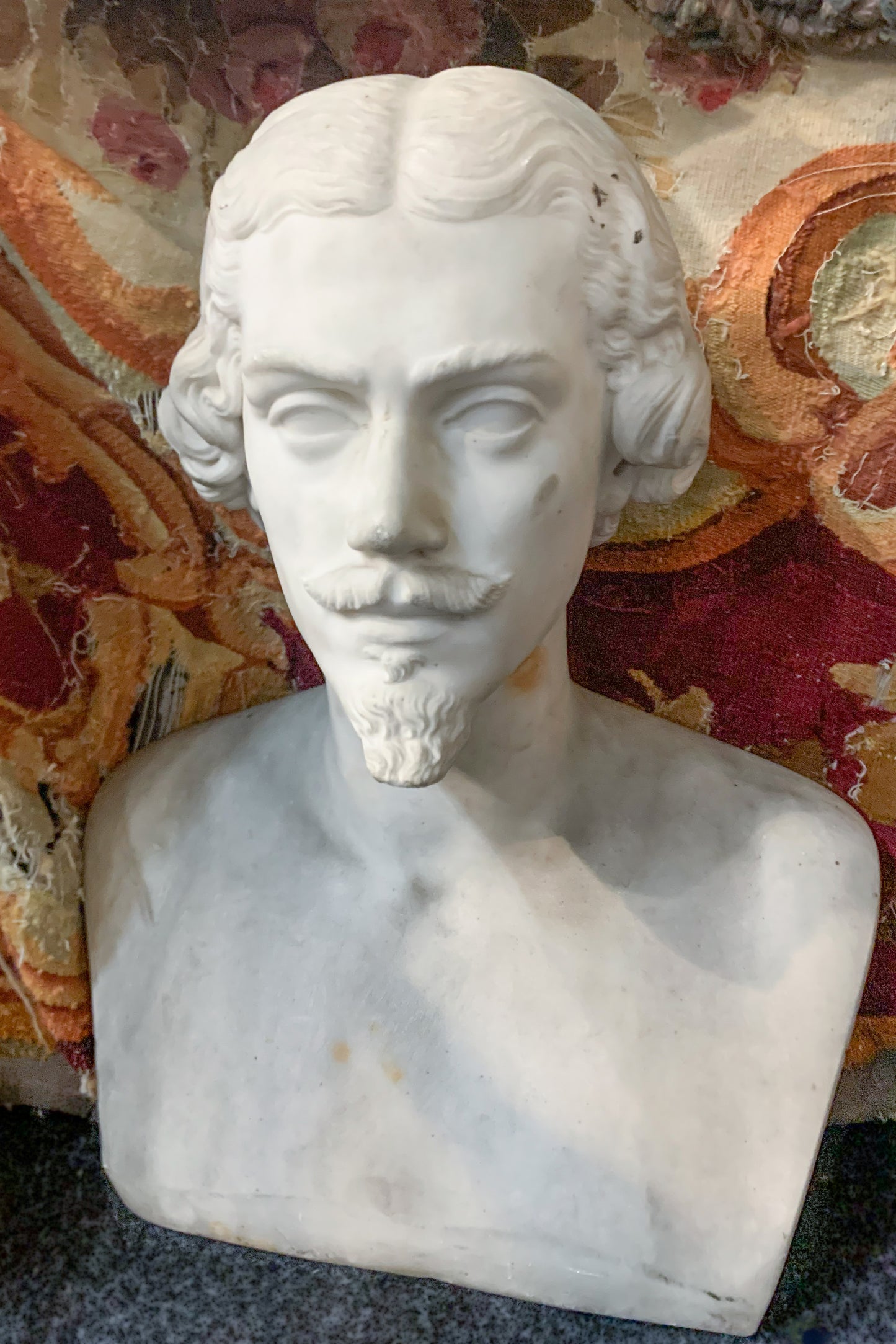 An Italian Carved White Marble Male Bust, 19th Century