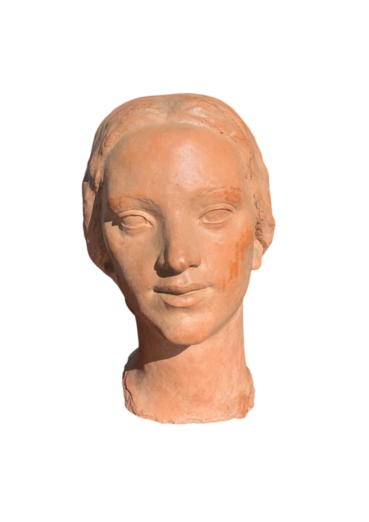 Woman's head, terracotta, 1930s-40s, Giorgio Rossi (1894-1981), Tuscan Sculptor.