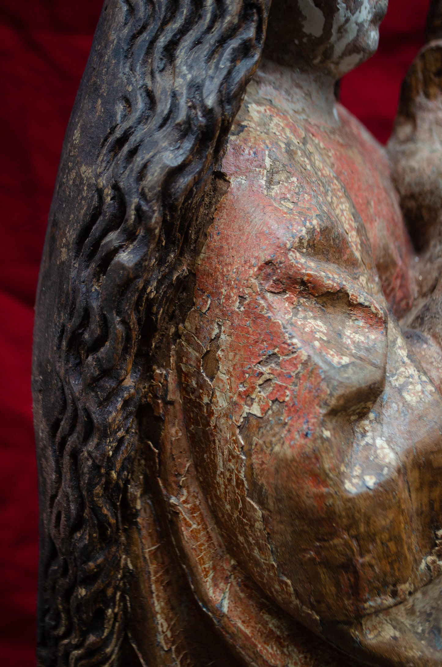 German Gothic. Polychrome wooden sculpture. Around 1500. To be restored.