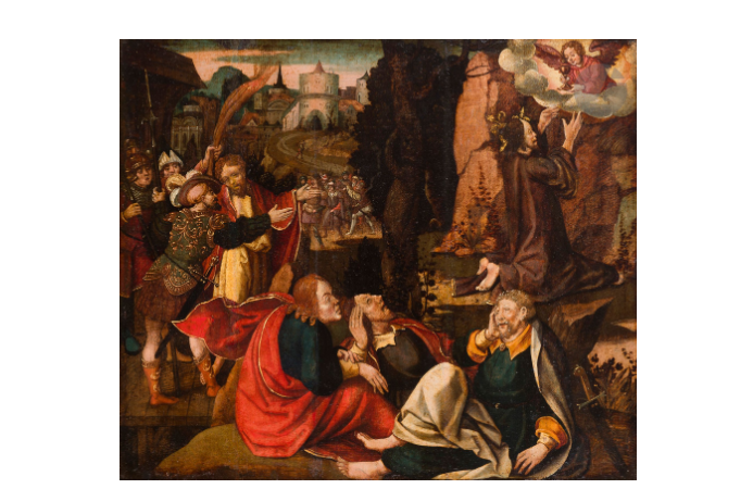 Early XVI century. The agony in the garden. Southern German school.