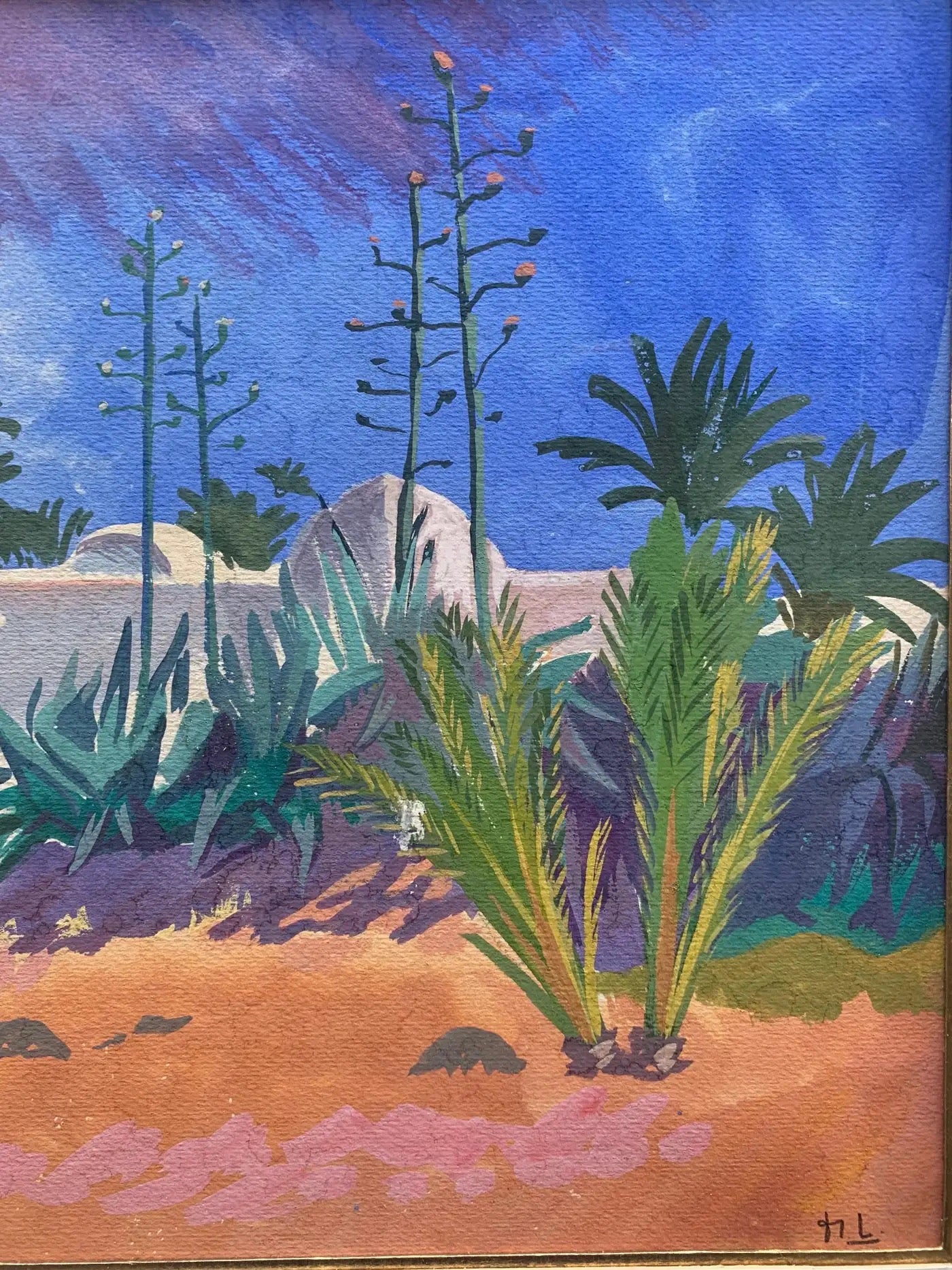 Landscapes With Palm Trees And Arab Houses. 1 Half Of The 20th Century.