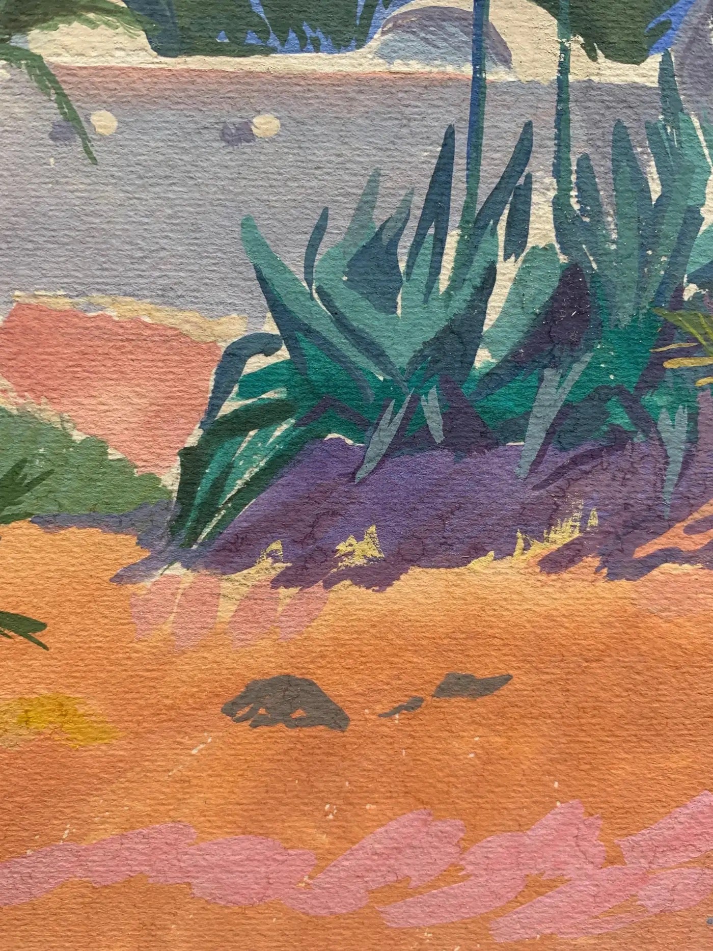 Landscapes With Palm Trees And Arab Houses. 1 Half Of The 20th Century.