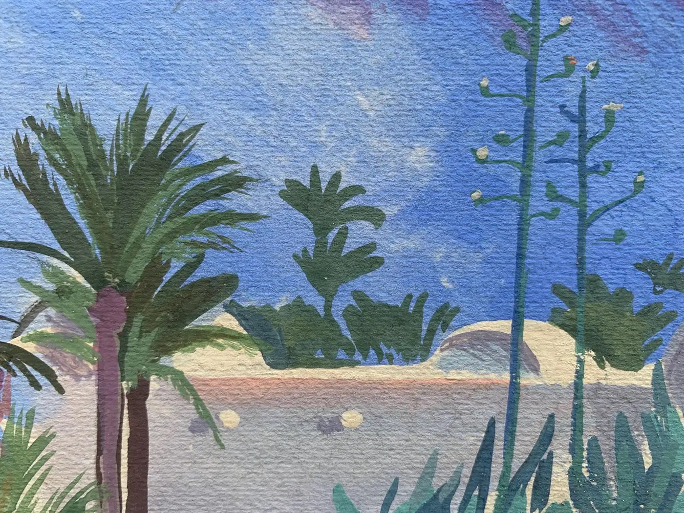 Landscapes With Palm Trees And Arab Houses. 1 Half Of The 20th Century.