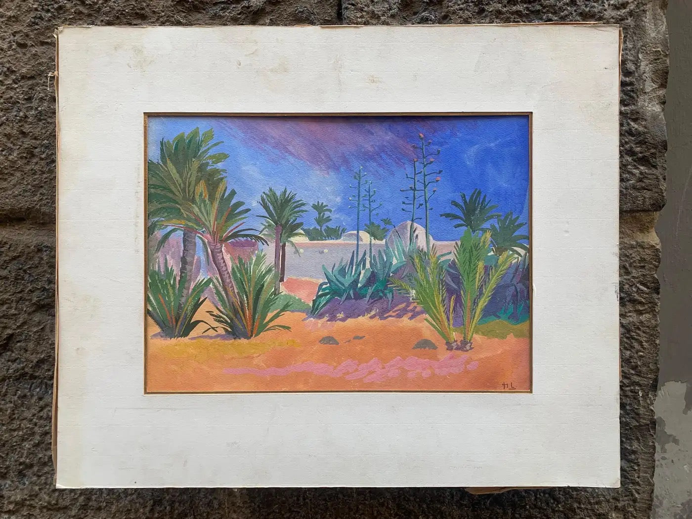 Landscapes With Palm Trees And Arab Houses. 1 Half Of The 20th Century.