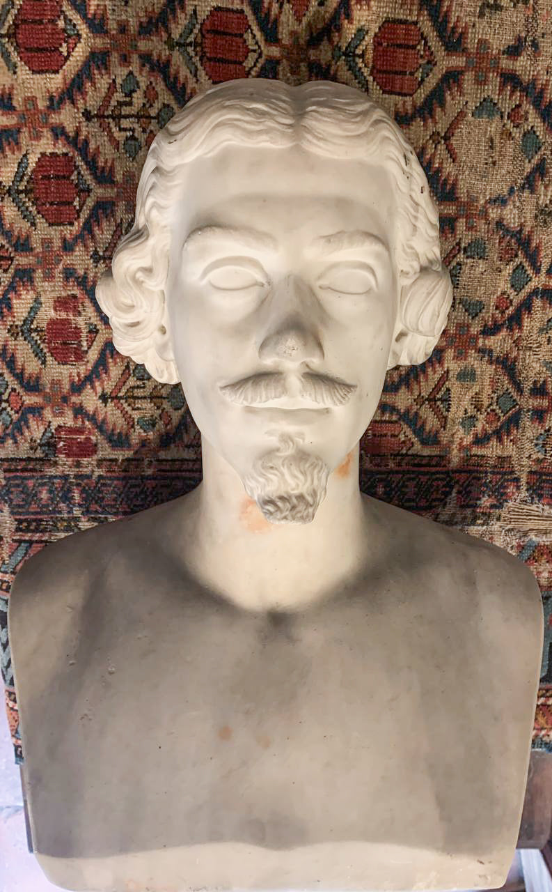 An Italian Carved White Marble Male Bust, 19th Century