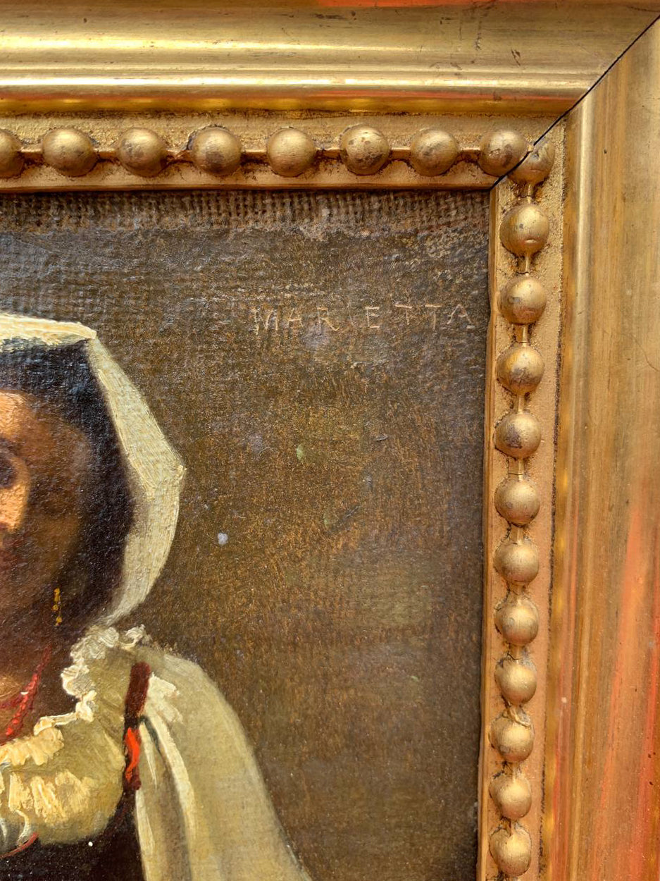 Hector Leroux – Marietta with Coral Necklace, Rome 1866 ca. – Dedicated to Hermann Fol