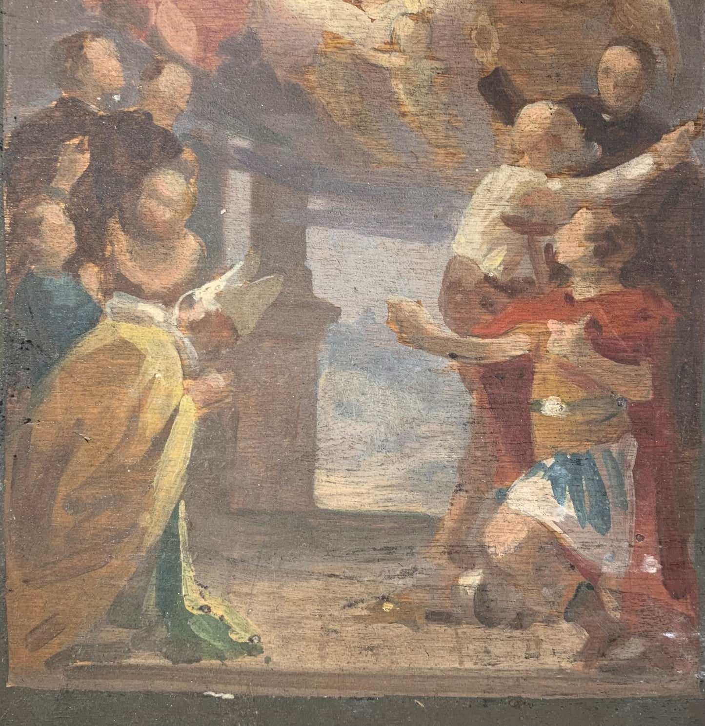 Preparatory sketch for a painting of “Assumption of Mary with Saints”.