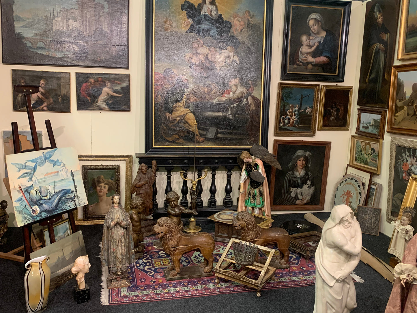 Ascension of the Madonna with the saints. 17th century Antwerp school.