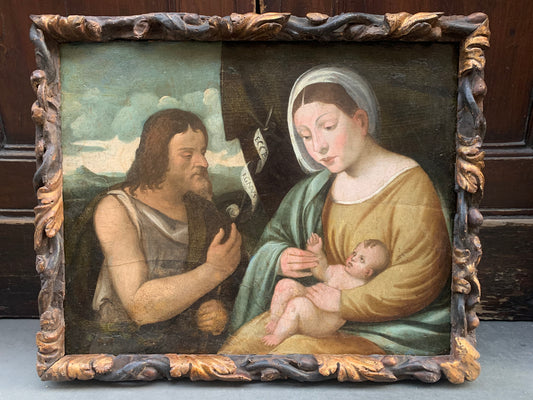 Early XVI century. Madonna with child with St. John. Attrib. Marco Bello ( (Venezia, 1470 - 1523, Udine))