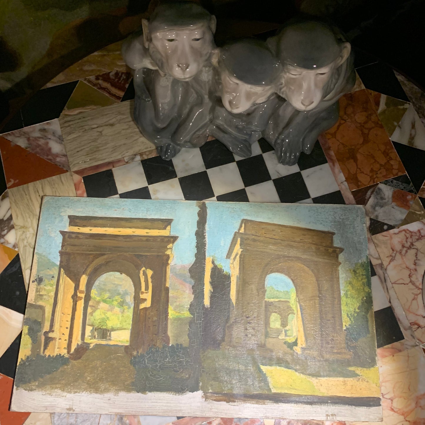 Palladio Arches In The Park. Sketches With Architecture. Late XIX Century.