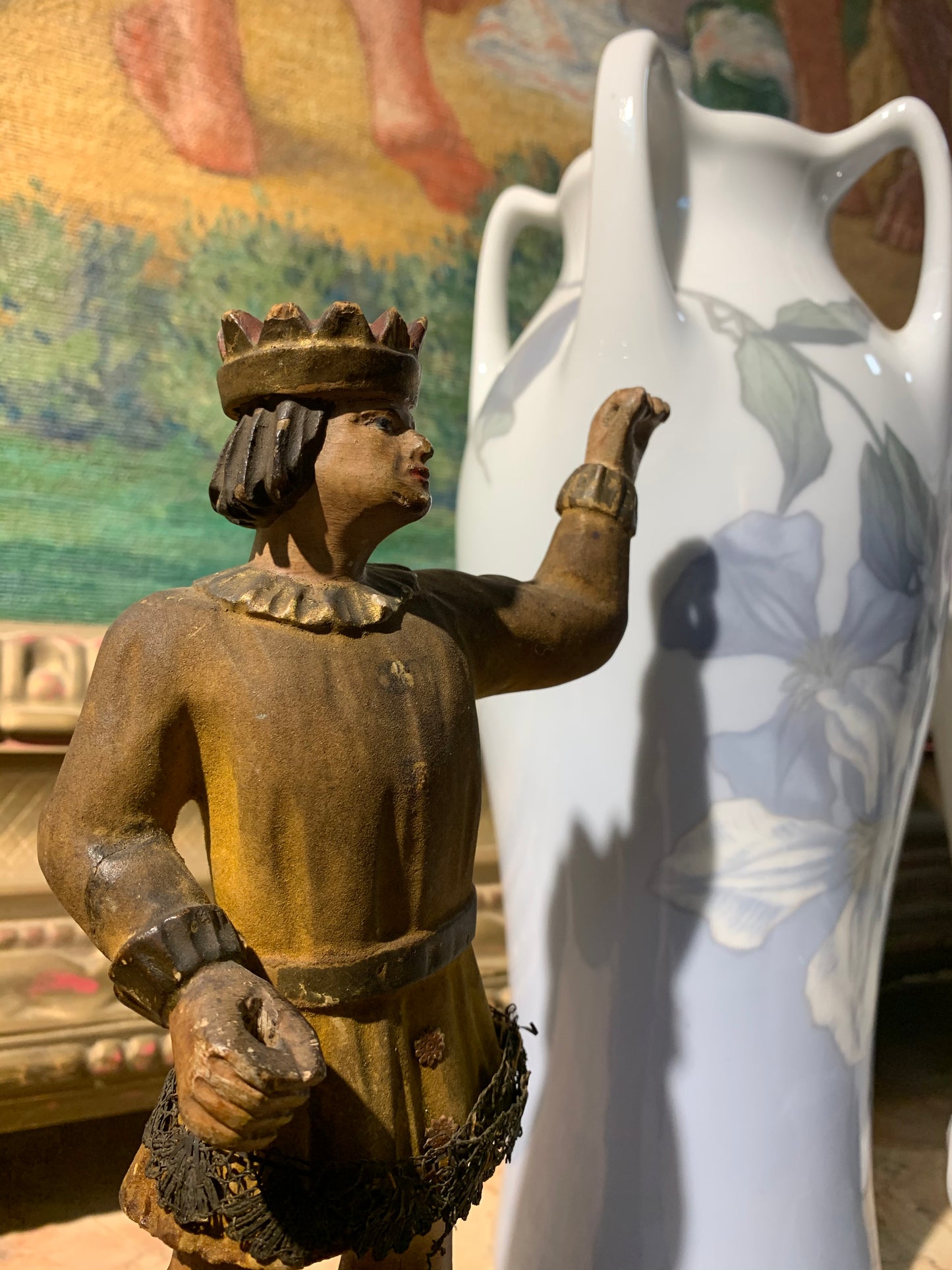 Small Sculpture Of The King Of The Nativity Scene. Italy.