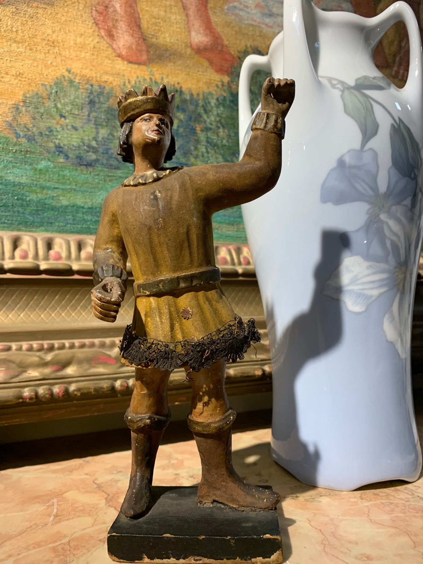 Small Sculpture Of The King Of The Nativity Scene. Italy.