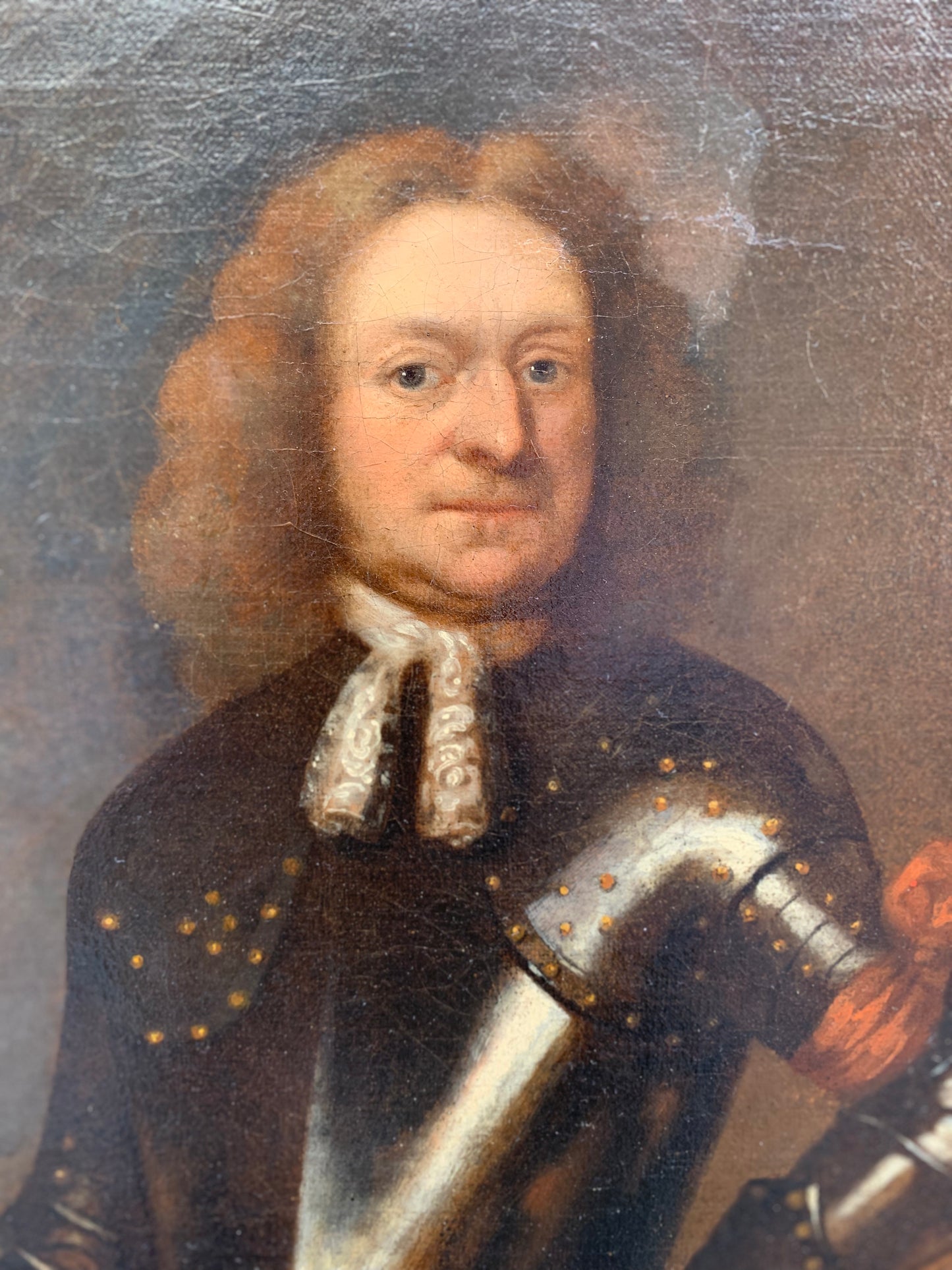 Portrait of Raimodo di Montecuccoli in armor with a marshal's staff. Dutch School.