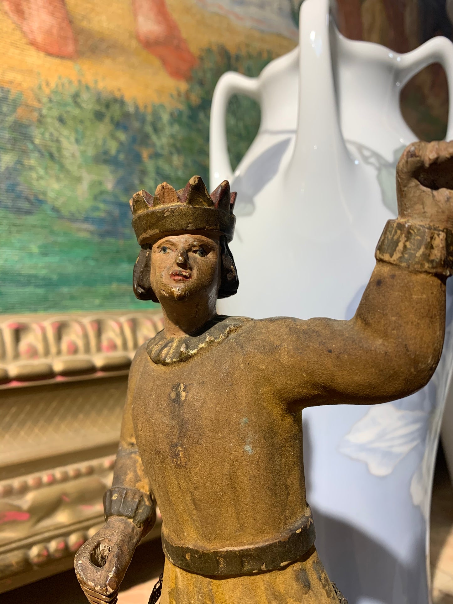 Small Sculpture Of The King Of The Nativity Scene. Italy.