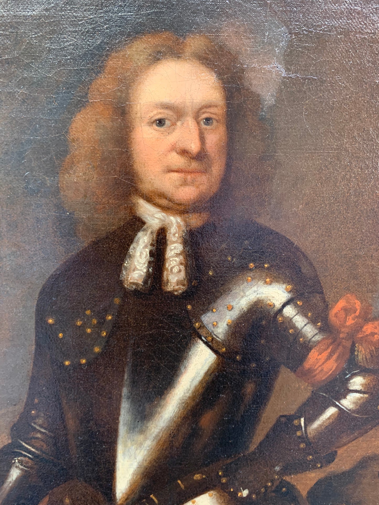 Portrait of Raimodo di Montecuccoli in armor with a marshal's staff. Dutch School.