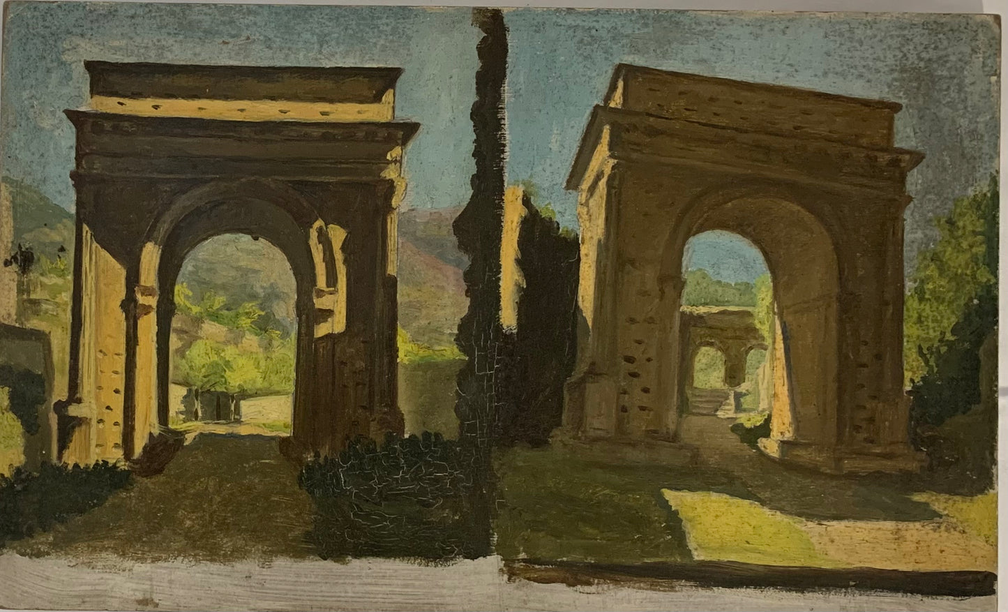 Palladio Arches In The Park. Sketches With Architecture. Late XIX Century.