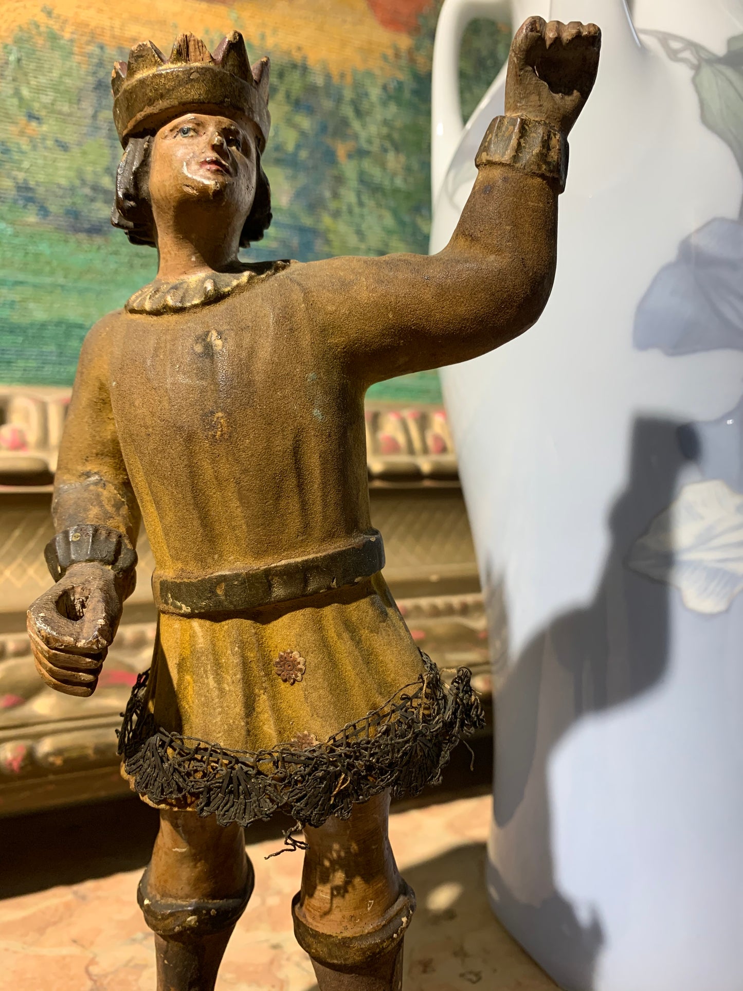 Small Sculpture Of The King Of The Nativity Scene. Italy.