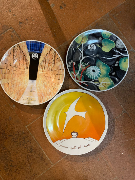 Set of 3 plates. Giuseppe Verdi series. Ginori for Media Italia.