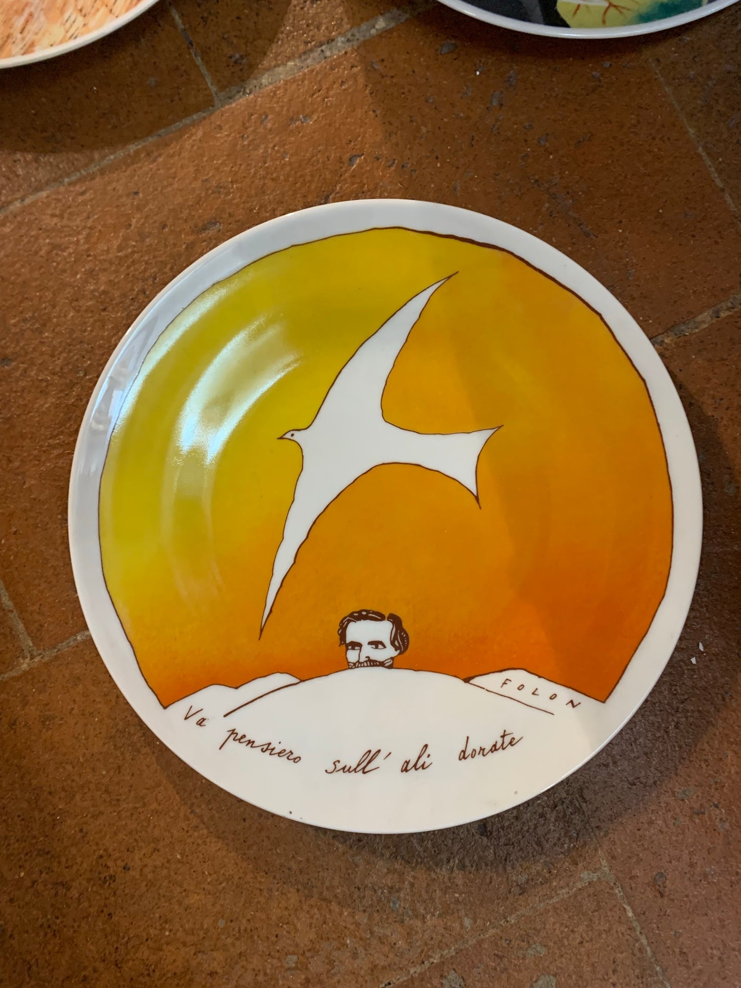 Set of 3 plates. Giuseppe Verdi series. Ginori for Media Italia.