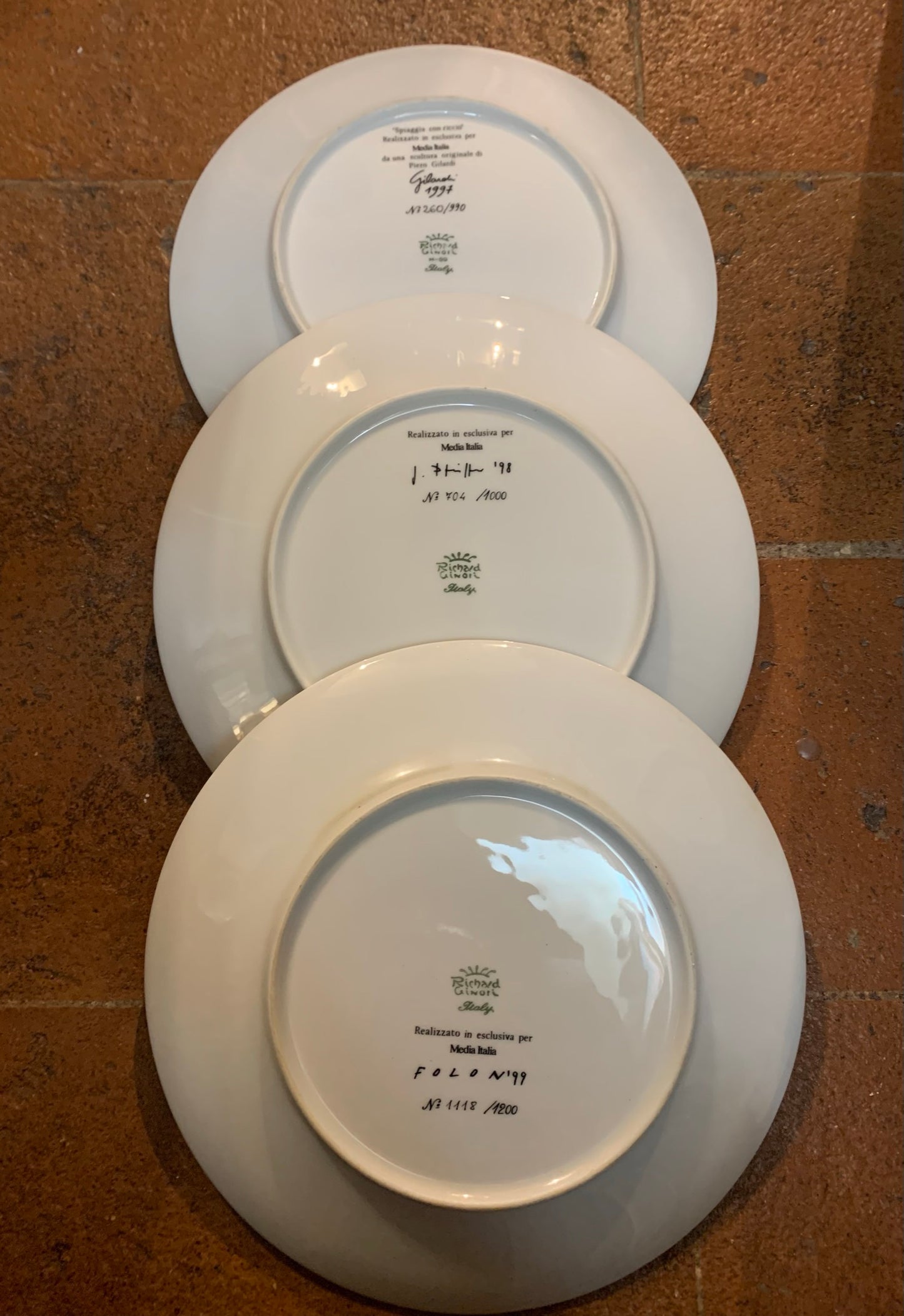 Set of 3 plates. Giuseppe Verdi series. Ginori for Media Italia.