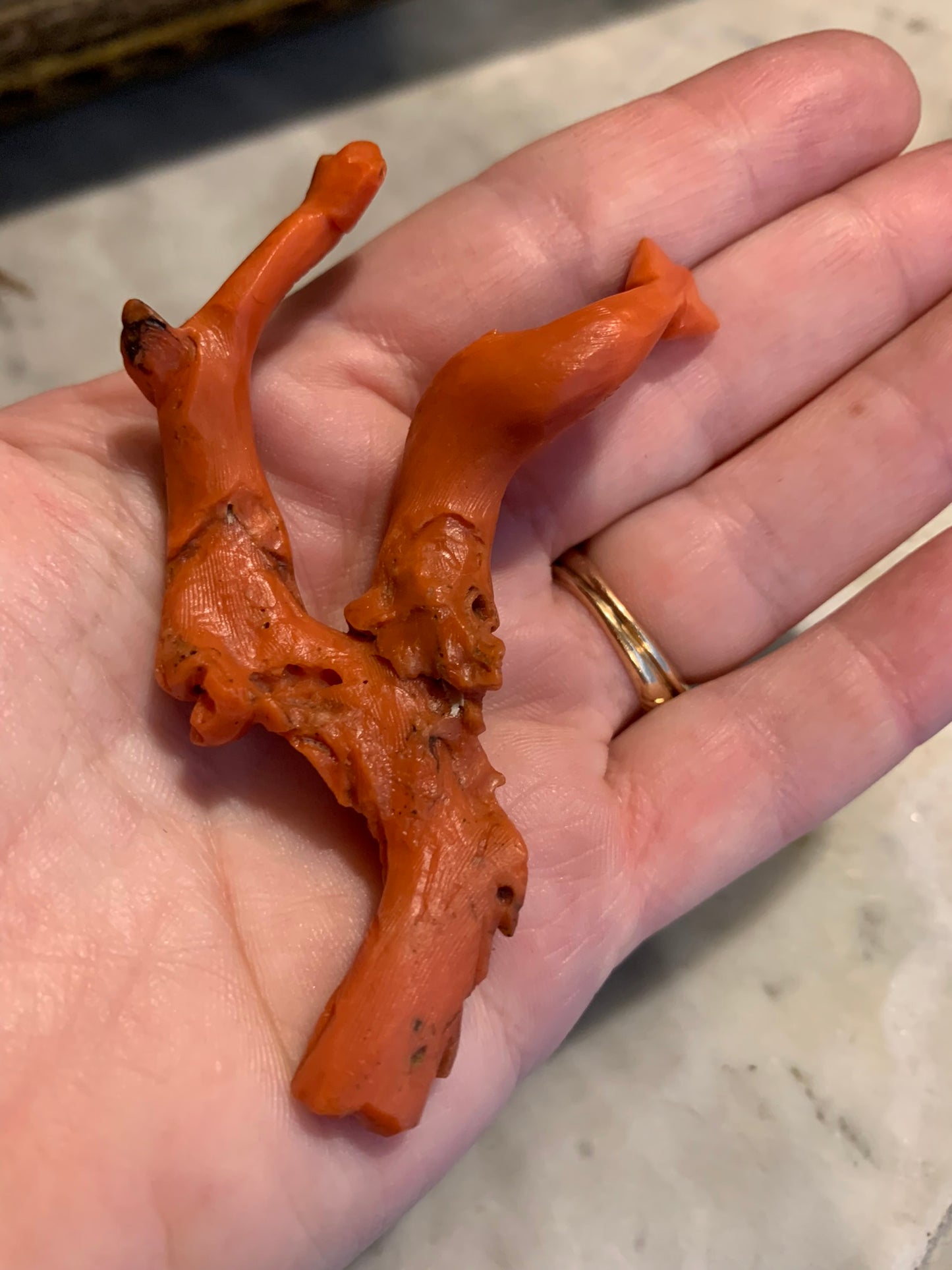 A sculpture - amulet with two dolfins. XIX century