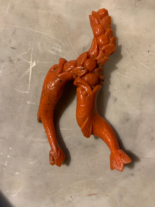 A sculpture - amulet with two dolfins. XIX century