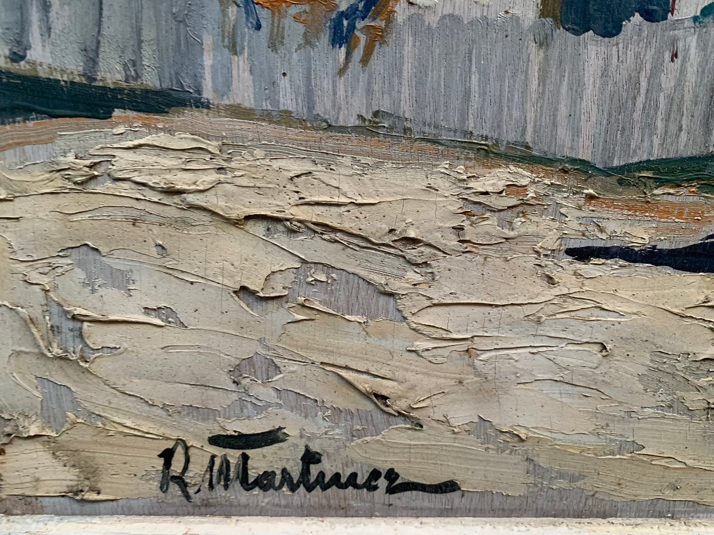 Raul Martinez (1876–1974). Sunny afternoon in the courtyard of a Hasienda in Cuba.