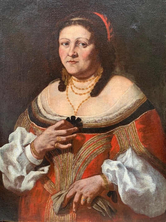 Portrait of a noblewoman. Attributed to Carlo Ceresa. About 1640.