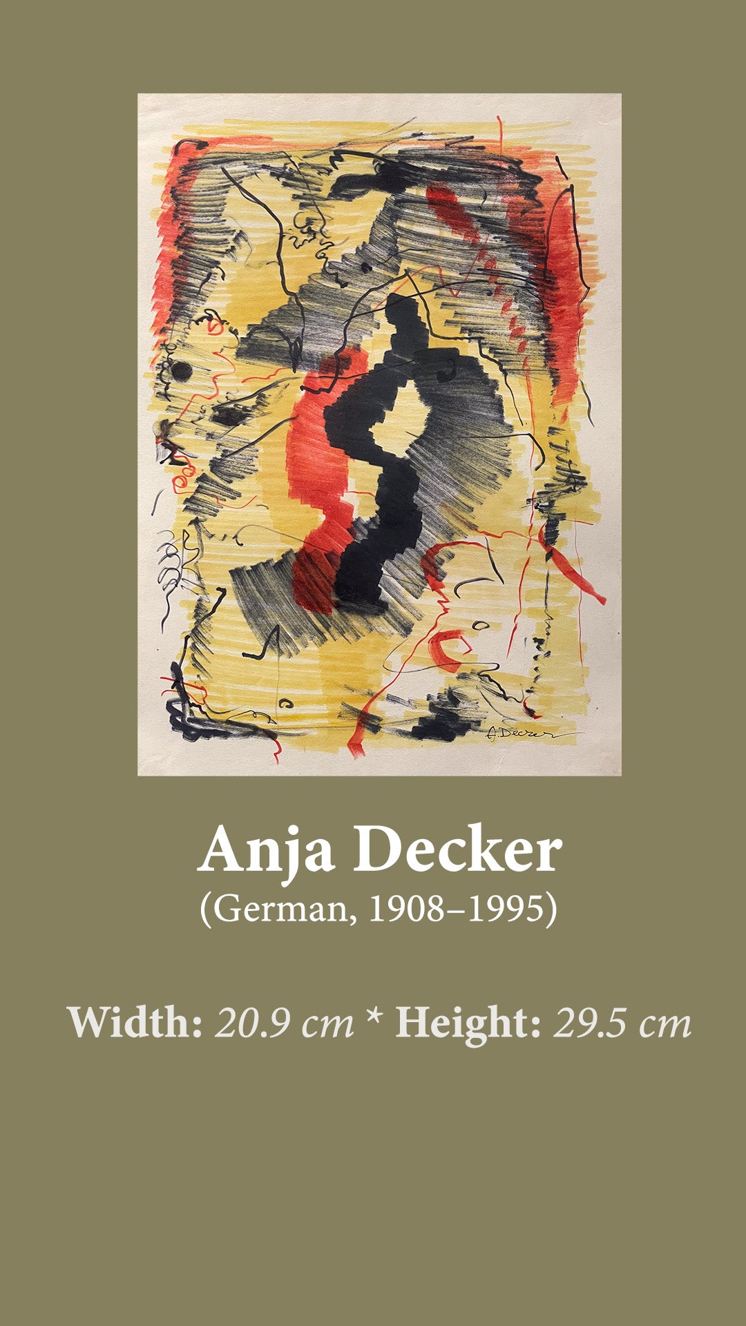 Anja Decker, Pittura informale astratta su carta, Monaco di Baviera, fine anni '50