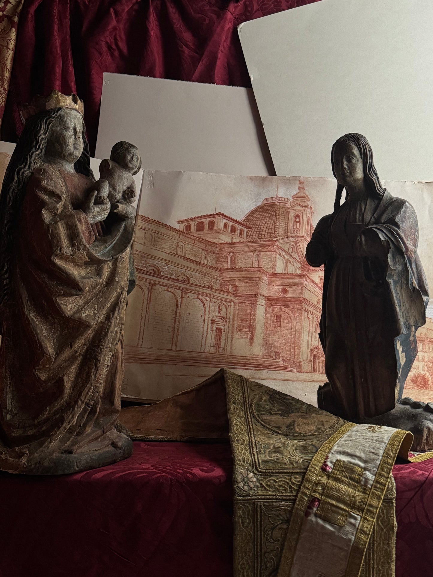 Gotico tedesco. Scultura in legno policromo. Intorno al 1500. Da restaurare.