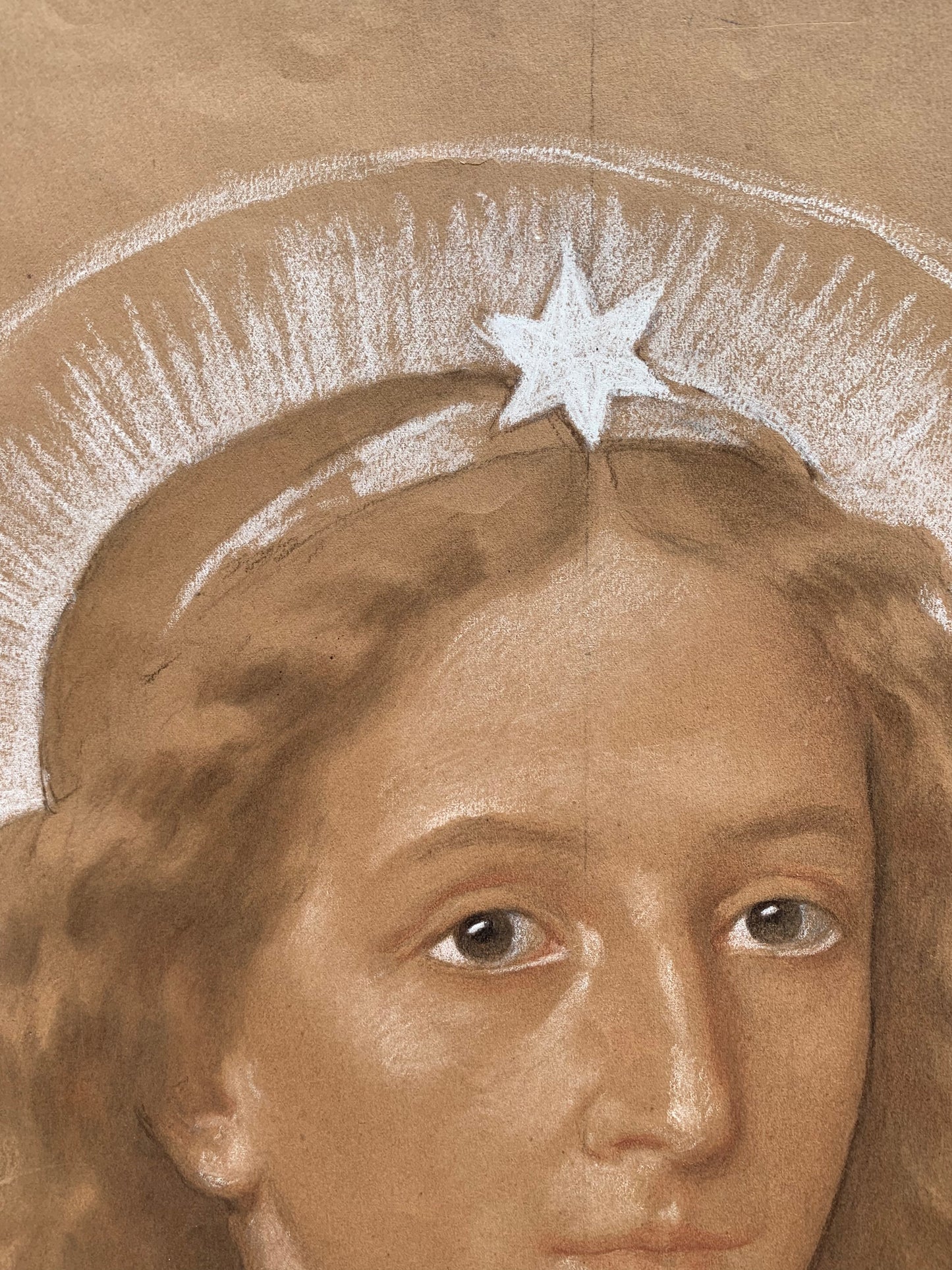 Archangel Gabriel. Study for Annunciation by Enrico Reffo, signed.
