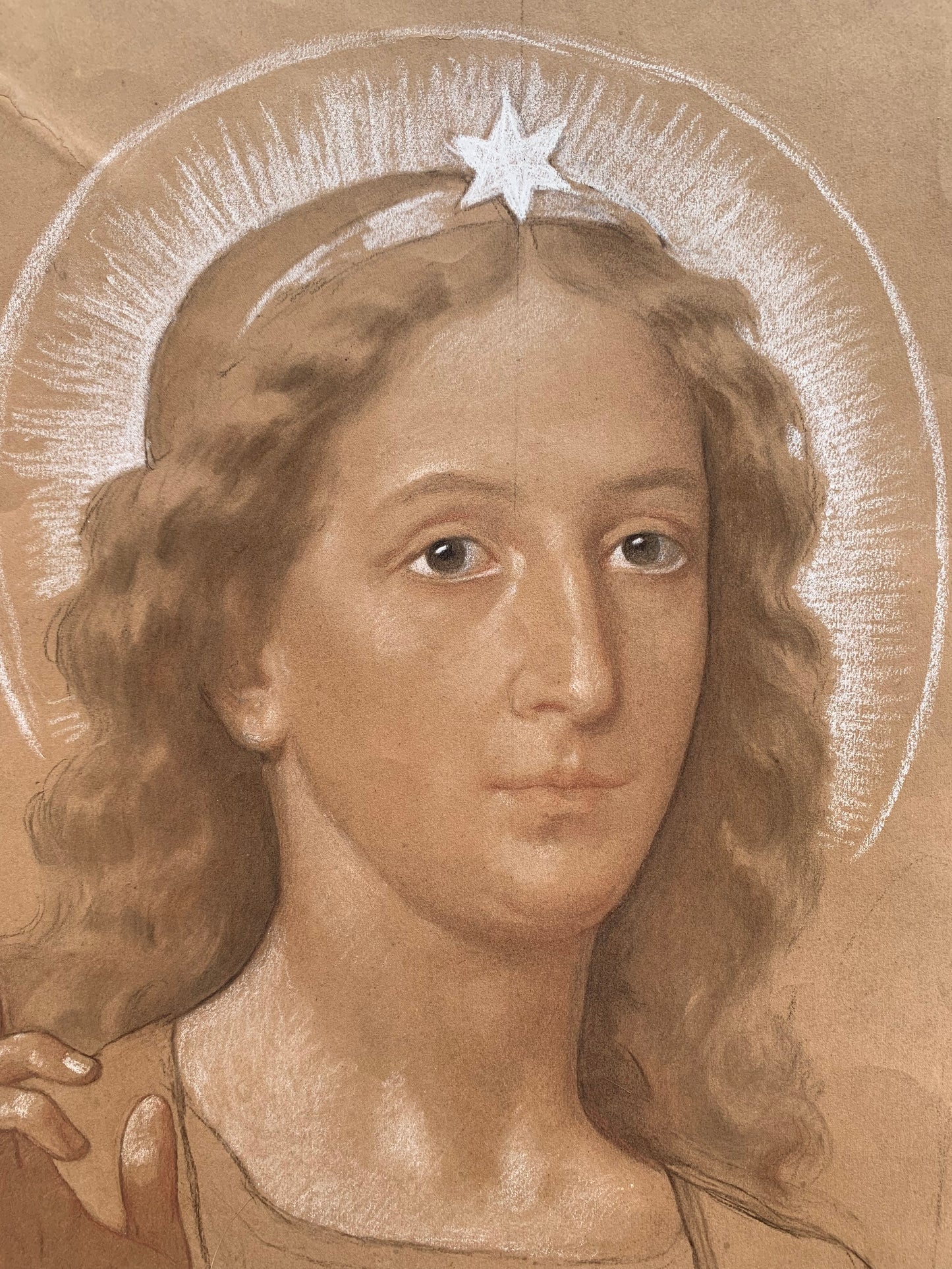 Archangel Gabriel. Study for Annunciation by Enrico Reffo, signed.