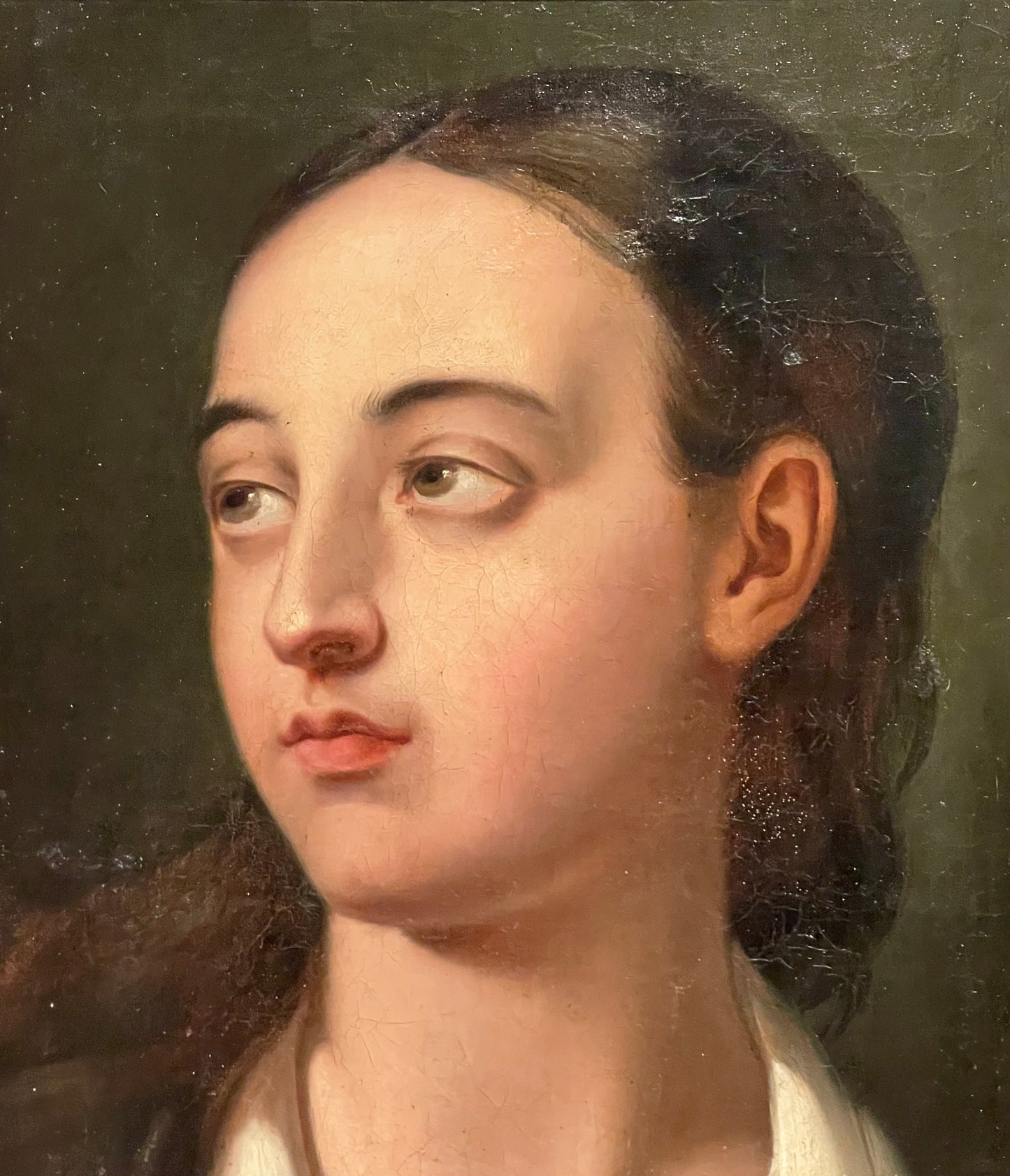 Academic study of Young man’s head. Romantic era. 1820-40. French school.