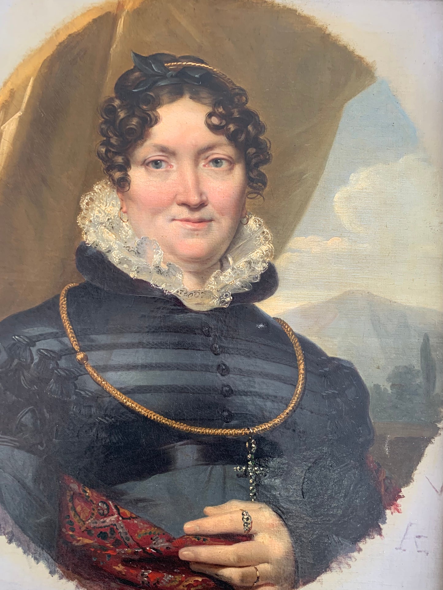 Ca. 1820 Portrait of a Woman. Léon Cogniet (1794-1880, Paris), attributed.
