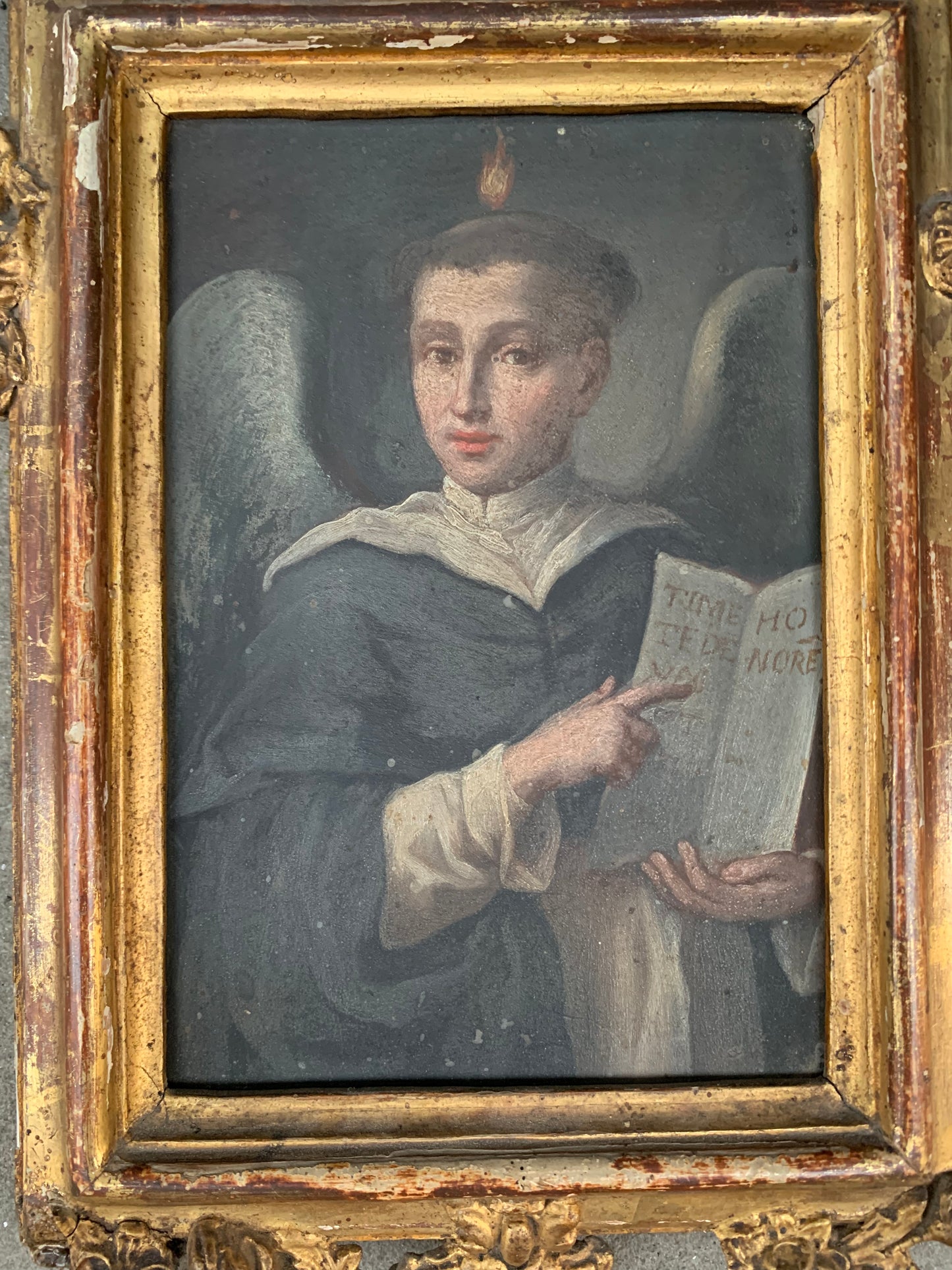 Painting on marble. Saint Vincenzo Ferrer. XVIII century