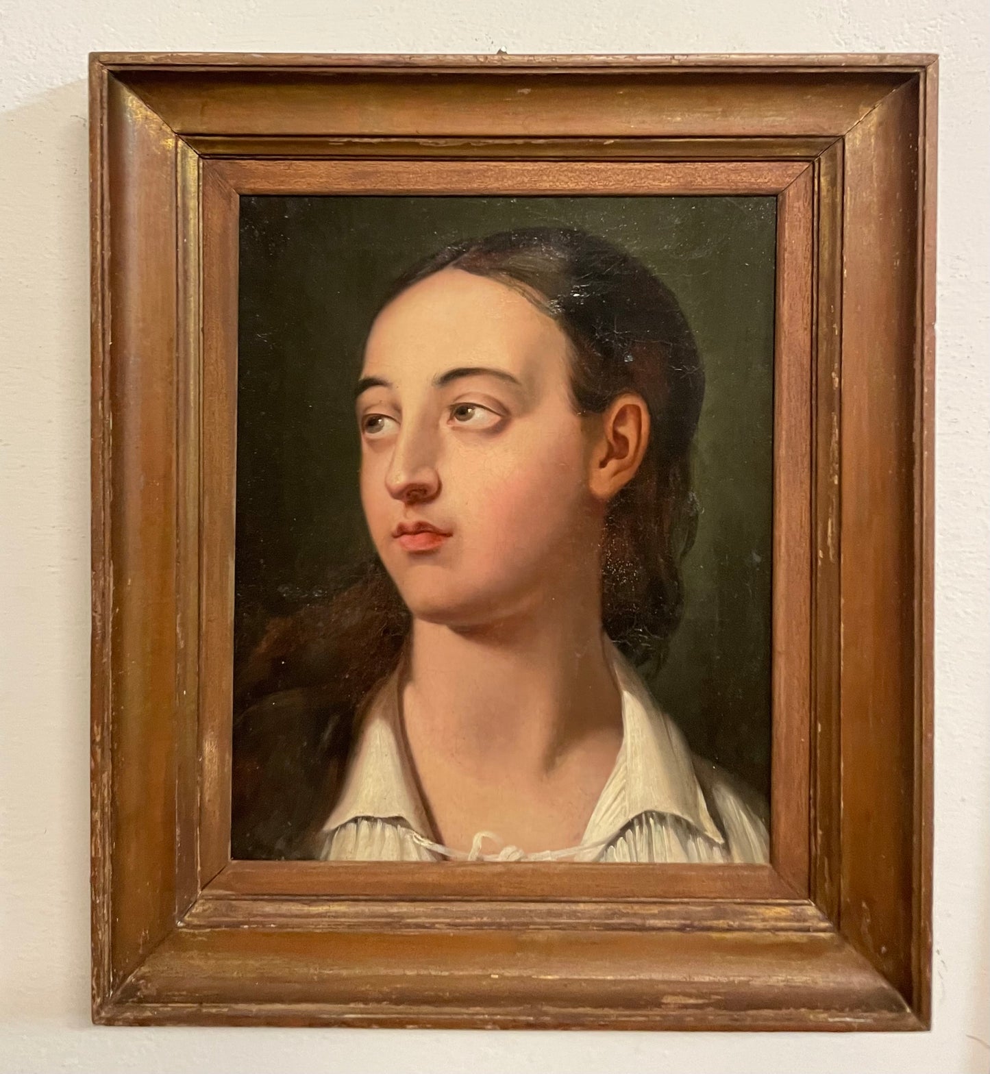 Academic study of Young man’s head. Romantic era. 1820-40. French school.