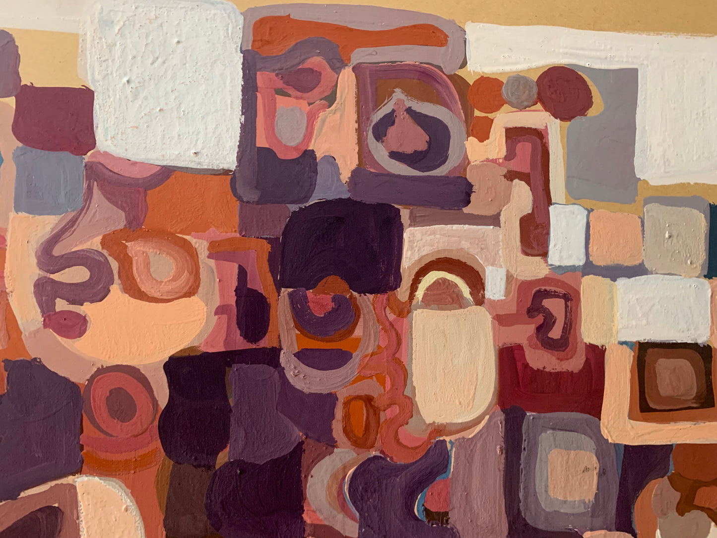 Circa 1970. Abstract Geometric Composition with Figures and Architecture