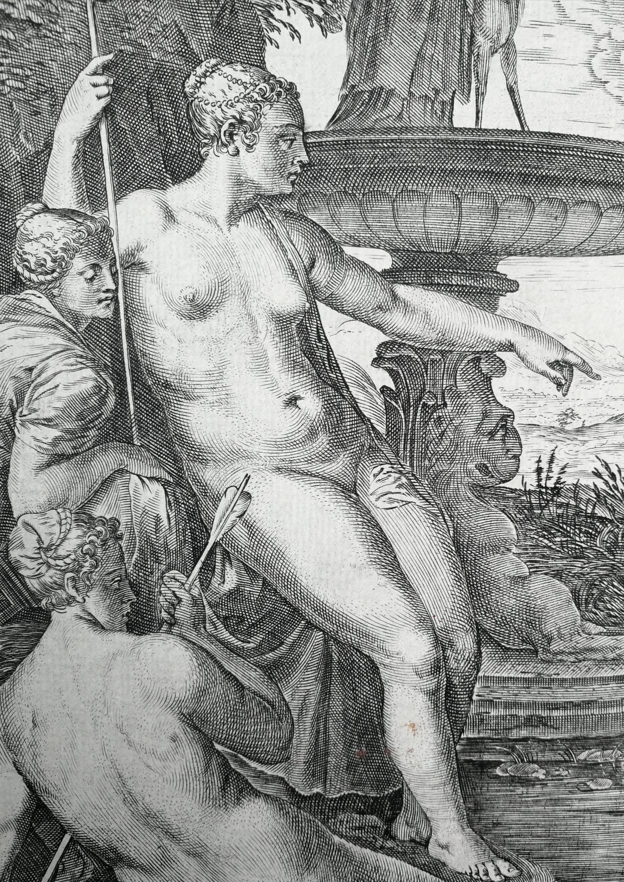 Cornelis Cort (1533–1578) – Diana and Callisto, engraving after Titian, Venice 1566, second state