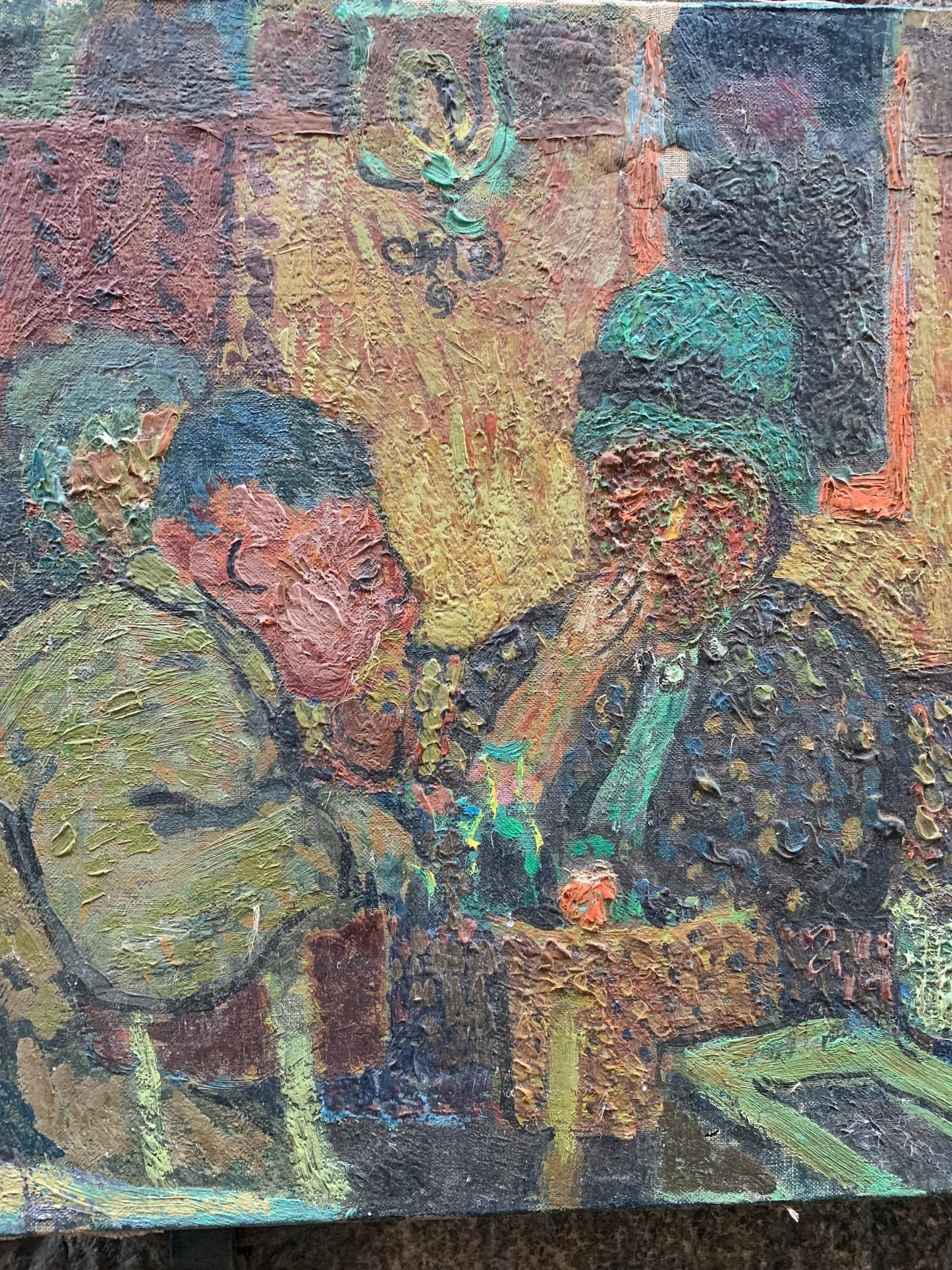 The Drinkers in the Parisian Café . Early XX century. Postimpressionism