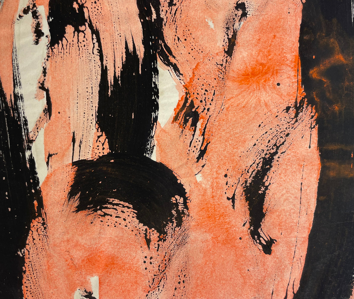 Anja Decker, pittura astratta gestuale a tempera su carta, anni ’50 – 29,5 x 21 cm