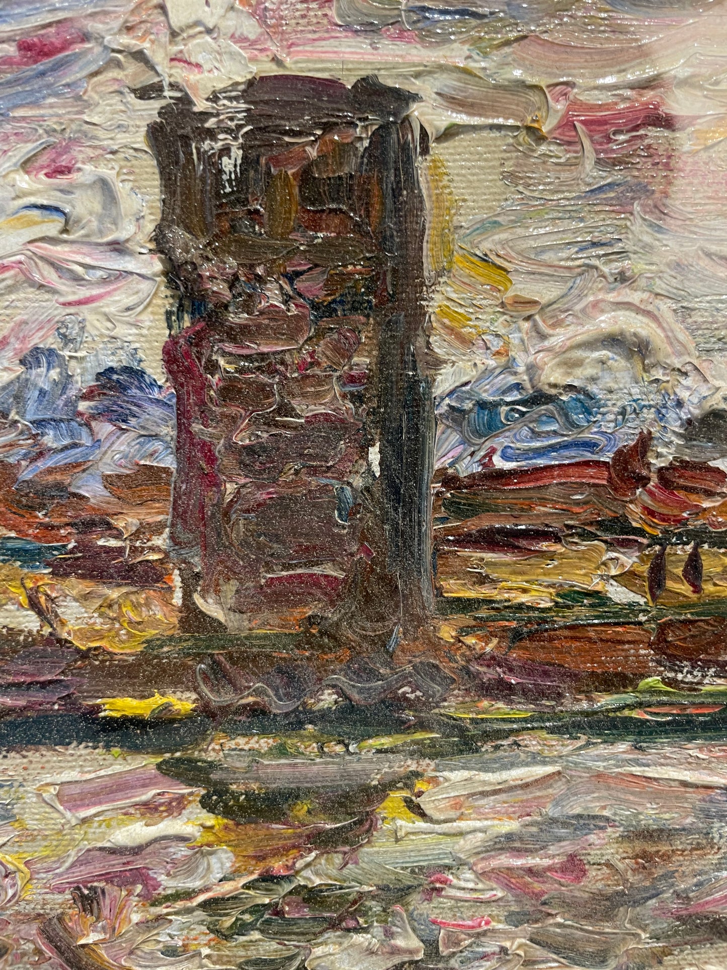 Guido Borgianni. View of Florence with part of medieval walls: Santa Rosa tower and river Arno. Circa 1960.