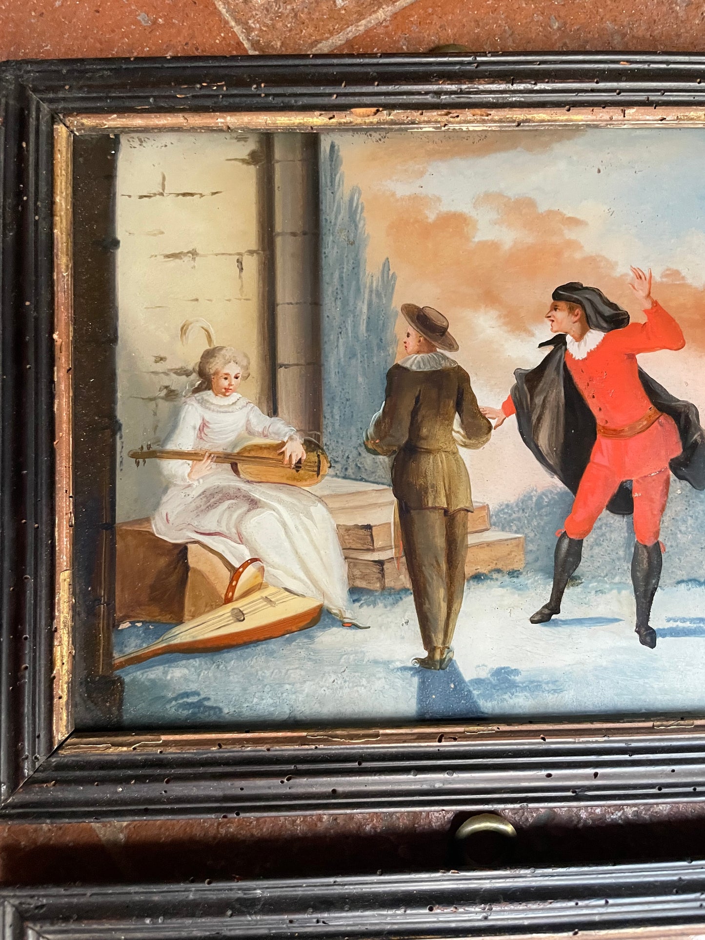 Dipinti sottovetro con scene galanti e musicali nel gusto di Pietro Longhi. Venezia (?) XVIII secolo