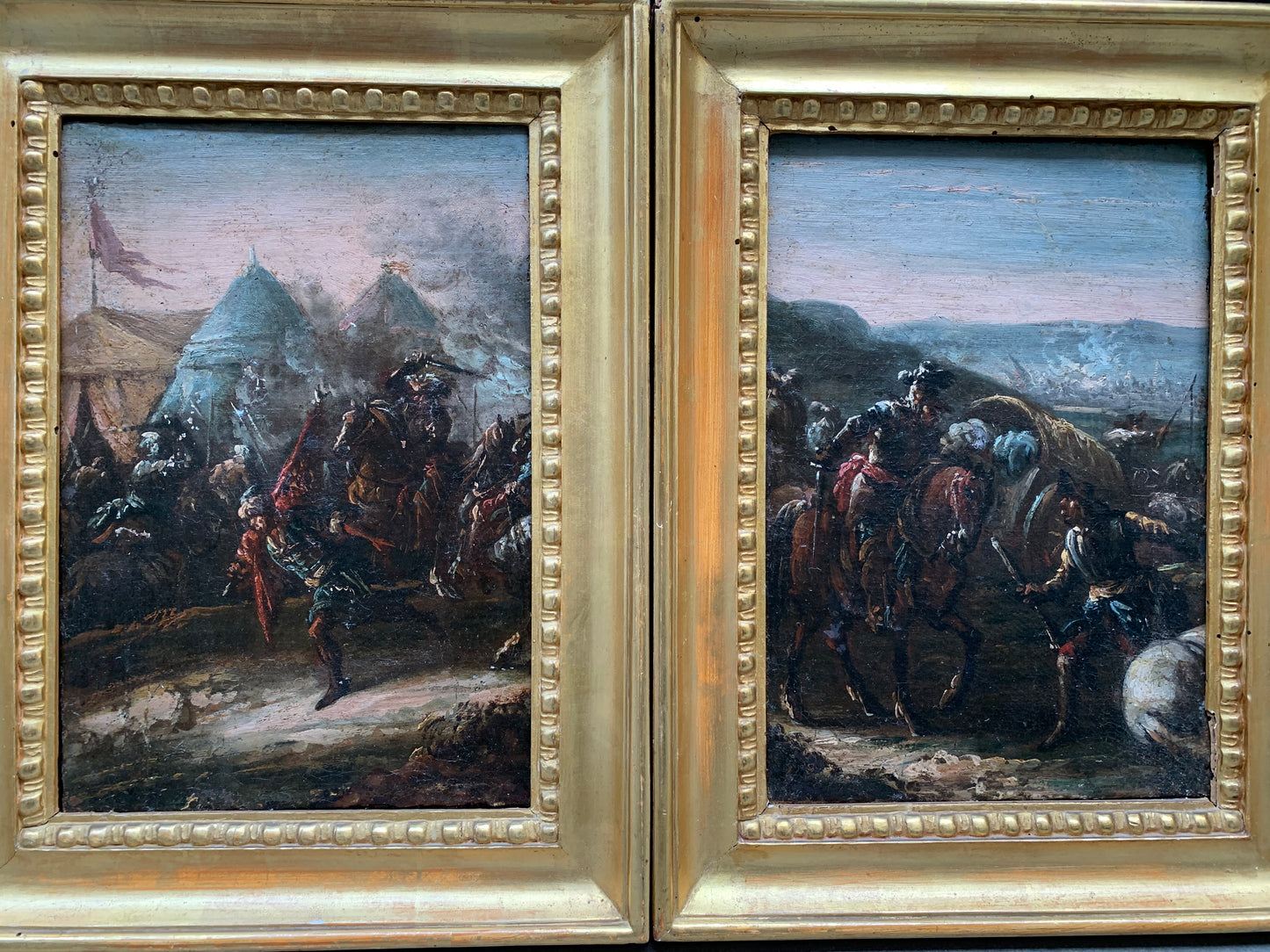 Military Camp Scene and Battle. Pietro Graziani (XVII/XVIII century), entourage.