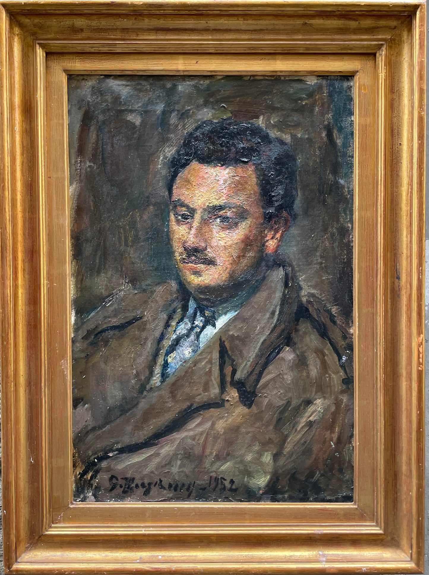 Guido Borgianni (1915–2011, Florence), Portrait with blue tie, 1952, signed and dated
