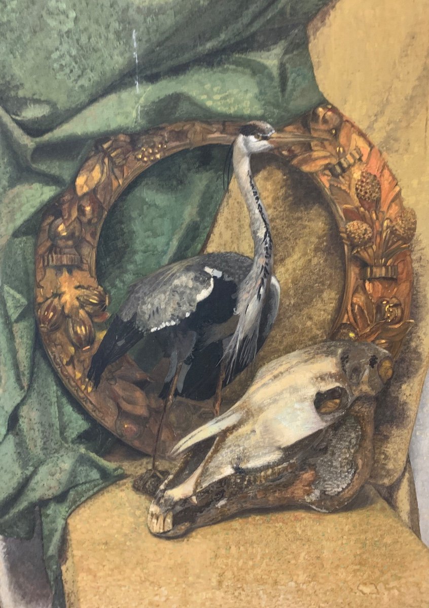 Memento Mori, Memento Vive: Garland With Heron And Skull.